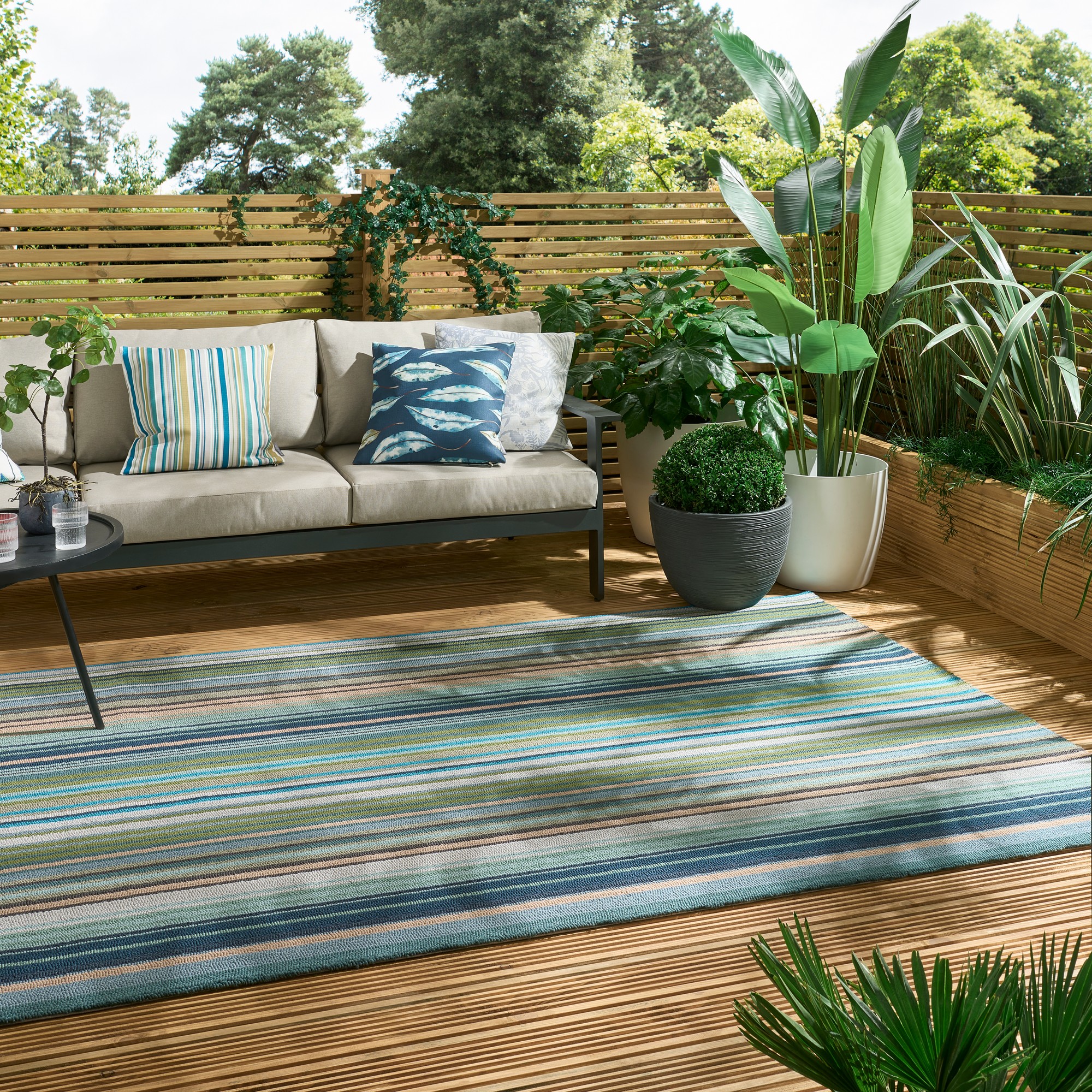 Spectro Stripes Indoor Outdoor Rugs 442108 In Marine Rust